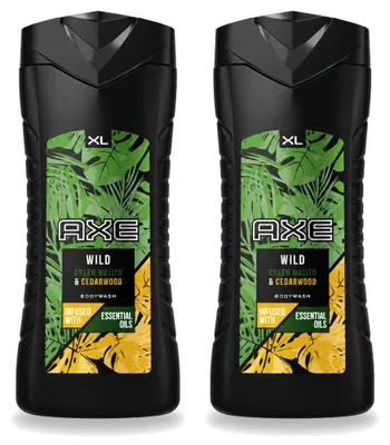 Productafbeelding van 2 x Axe Wild Mojito & Cederhouten douchegel, 400 ml - Voordeelverpakking - 2 stuks