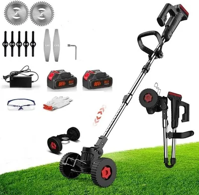 Produktbild von Akku-Rasentrimmer, Akku-Unkrautvernichter, mit 2 Batterie, Rasenkantenschneider Leicht Freischneider Rasentrimmer für Garten Hof