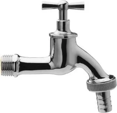 Produktbild von Universal Auslaufventil 422108 Messing glanzverchromt, 3/4", Schlauchverschraubung