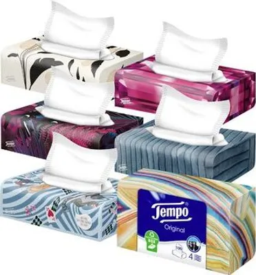 Zdjęcie produktu dla Chusteczki Tempo Original, 4-warstwowe, białe, pudełko 100 szt