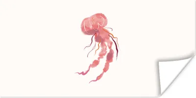 Produktbild von MuchoWow® Poster Qualle - Pastell - Rosa 80x40 cm - Wanddeko