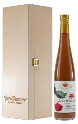 Produktbild von Fies Schokolikör mit Kirschwasser und Geschenk-Holzkiste