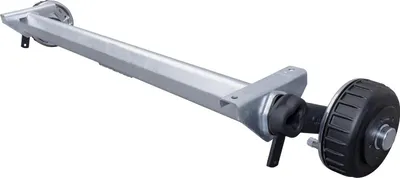 Produktbild von AL-KO EURO gebremste Anhängerachse 1800 kg 5x112 1600 mm 2100 mm Bremsachse für PKW Anhänger Autoanhänger Transportanhänger Autotransporter Lastanhäng