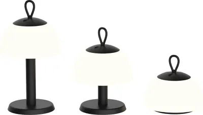 Produktbild von Luxus - Tischlampe Lesbos 3-in-1 - Schwarz - H8 x Ø14