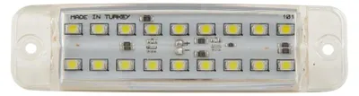 Produktbild von LED Seitenmarkierungsleuchte 18 LED 12-24V 100mm, weißer Farbe