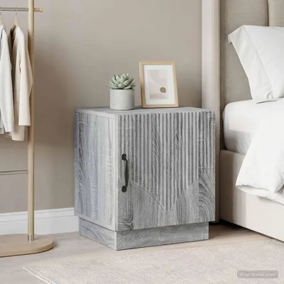 Immagine prodotto di vidaXL, comodini, 2 pezzi, grigio Sonoma, 43 x 34,5 x 47 cm, materiale composito in legno