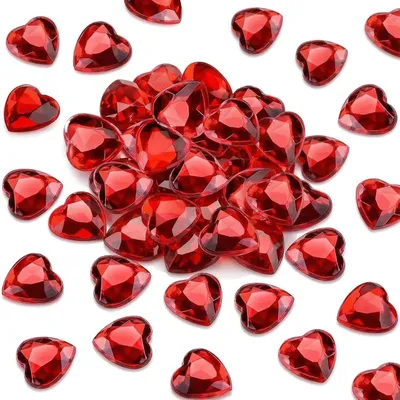 Productafbeelding van Diamanten bruiloft strooidecoratie - Set van 200 - Robijnbruiloft decoratie confetti - Hartdecoratie confetti - 12 mm