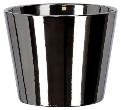 Produktbild von ® Kleiner Keramik-Blumentopf ⌀ 11 cm Glasiert Silber Glänzend