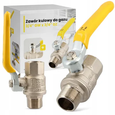 Produktbild von TRCR Kugelhahn Gas Messing Hebel 3/4 Zoll IG-AG