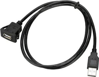 Productafbeelding van Waterdichte USB-adapter voor dashboardmontage, type A (male) naar type A (female), verlengkabel voor auto en motorfiets