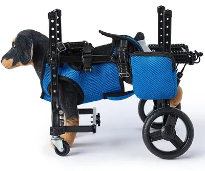 Produktbild von 4-Rad Hunde-Rollstuhl – Reha-Gehhilfe für Hunde mit Verletzungen, Behinderung oder Gehproblemen，geeignet für 3–9 kg,, Blue