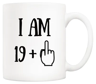 Image de Tasse à café - Avec l'inscription "I Am 19 + 1" - Pour boissons chaudes - Blanche - 325 ml