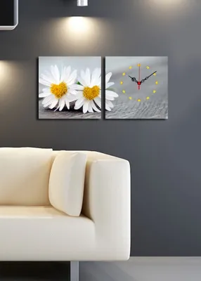 Produktbild von Opviq, 2P2828CS- CLA2601, Bunt, Wanduhren, 60 x 28 cm, 100% Wildleder -Leinwand
