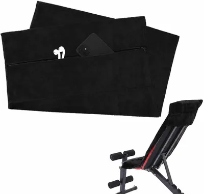 Produktbild von Sporthandtuch 135 x 50 cm, dunkelgrau, Mikrofaser, Reißverschlusstasche, für Fitnessstudio