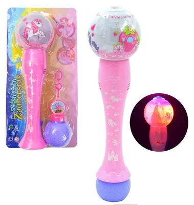 Produktbild von Seifenblasen Zauberstab pink 32cm Licht/Sound