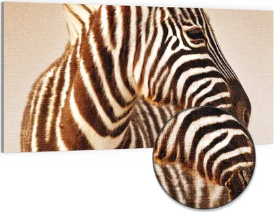 Produktbild von DEQORI Hybrid Leinwand Bild 100x50 cm 'Savannenstreifen' Wandbild Glas flach modern