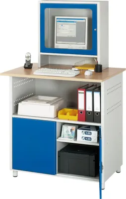 Produktbild von Rau Computer-Tisch mit Monitorengehäuse stationär BxTxH 1100x800x1100/1810mm
