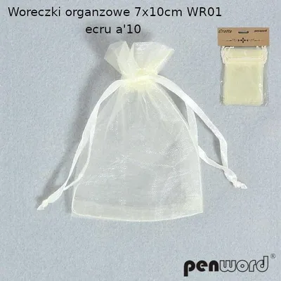 Image de Sacs organza écru 7x10cm 10pcs
