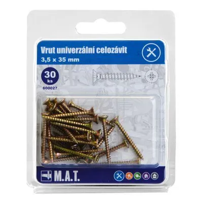 Produktbild von Holzschraube Vollgewinde 3,5x 35mm ZZ (30 Stück)
