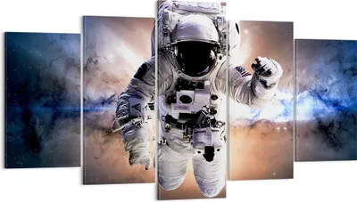 Produktbild von Bild auf Leinwand - Leinwandbild - Astronaut Erde Raum - 160x85cm - Wand Bild - Wanddeko - Leinwanddruck - Bilder - Kunstdruck - Wanddekoration - Leinwand bilder - Wandkunst - EA160x85-2848