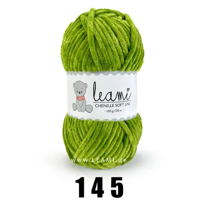 Produktbild von LEAMI Chenille Soft UNI (100g/120m) , kombinierbar mit Himalaya Dolphin Baby 145 frisches grun
