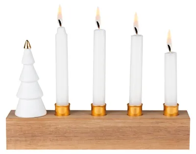 Produktbild von Räder Design Kerzenhalter Adventstannen Weiß-Gold