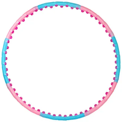 Zdjęcie produktu dla Jinpoli Wide Hula Hoop z ćwiekami do masażu | Trening brzucha średnica 110 cm | waga 1,25 kg | 8 segmentów | niebieski/różowy