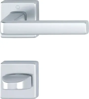Immagine prodotto di Set di maniglie HOPPE DUBLIN con rosetta quadrata per WC, alluminio anodizzato argento