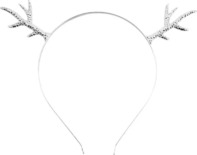 Produktbild von Oblique Unique Haarreifen Rentier Geweih Metall Haarreif für Fasching Karneval Weihnachten silber