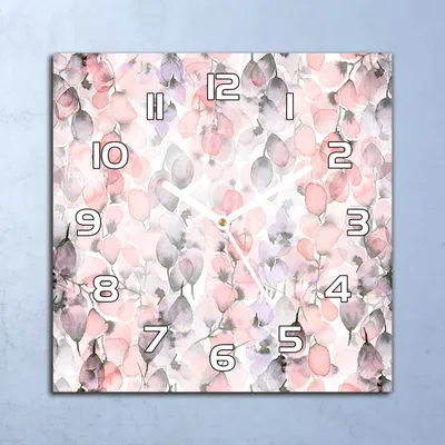 Produktbild von Deko Glasuhr Wanduhr 30x30 Aquarell Blumen Quarz Küchenuhr Bürouhr