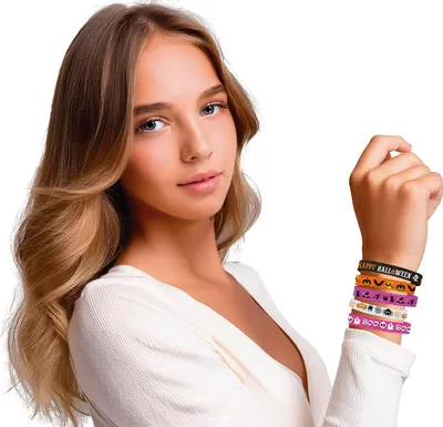 Produktbild von Halloween Armbänder Magische Motive Hexen Kürbisse Gruseliger Spaß Party Zubehör, Farbe: Mehrfarbig