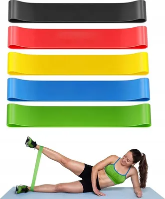 Produktbild von 5er-Set Fitnessbänder Gymnastikband Fitnessband Widerstandsbänder in 5 Stärke Fitnessbänder Gummiband Sport für Crossfit Muskelaufbau Yoga Pilates