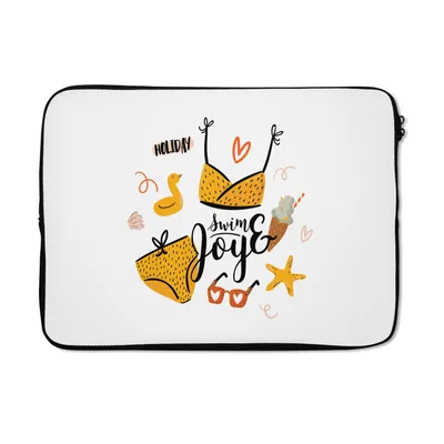 Produktbild von MuchoWow® Laptop Hülle 13 Zoll Bikini - Sommer - Gelb Laptoptasche - Laptophülle - Sleeve - Rundumschutz