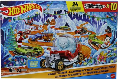 Produktbild von Adventskalender für Kinder 2026 Mattel Hot Wheels 24 Türchen Spielzeug Überraschung jeden Tag Geschenk für Mädchen und Jungen Weihnachtskalender