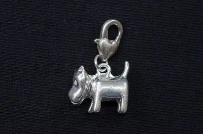 Produktbild von Hund Hunde Charm Anhänger Bettelarmband Miniblings Bulldogge Terrier Dog silber