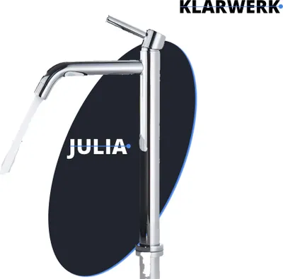 Produktbild von JULIA | Chrom glänzend hohe Badarmatur |Premium Edelstahl Wasserhahn Für hohe Waschbecken |Mischbatterie 2 Anschlüsse |Hochdruck Armatur Hotel Gastro