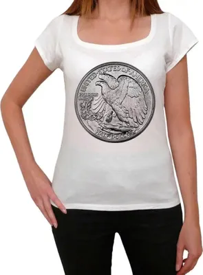 Produktbild von Damen Grafik T-Shirt Halber Dollar usa – Half Dollar Usa – Öko-Verantwortlich Vintage Jahrgang Kurzarm Lustige Druck Geburtstag Geschenk Frau
