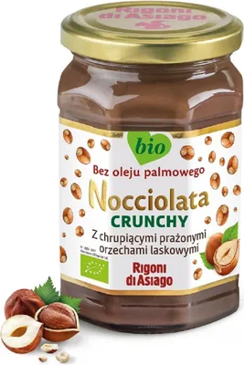 KREM Z ORZECHÓW LASKOWYCH I KAKAO CRUNCHY BEZGLUTENOWY BIO 250 g - RIGONI DI ASIAGO (NOCCIOLATA)