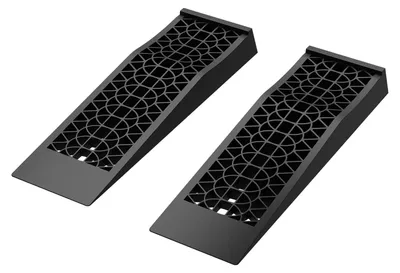 Produktbild von Auffahrrampe Auffahrkeil Unterlegkeil - 2er Set - Bis 5 t - Polypropylen - 70 x 20 x 7,8 cm - Antirutsch mit Radkeilen