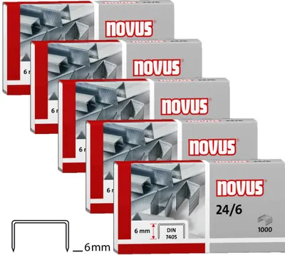 Produktbild von Heftklammern Novus 040-0158, 24/6, verzinkt, 5.000 Stück