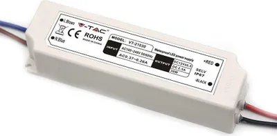 Immagine prodotto di V-TAC VT-21030 Alimentatore slim led 30W 12V 2.5A waterproof IP67 in plastica cavi a saldare  - SKU 3271