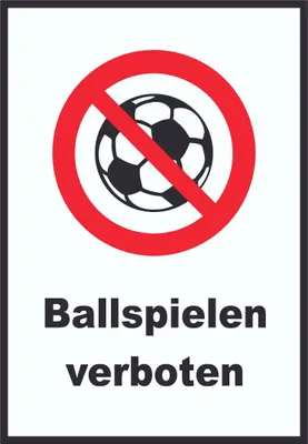 Produktbild von Ballspielen verboten Schild A0 Rückseite selbstklebend