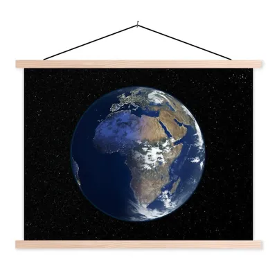 Produktbild von MuchoWow® Textilposter Satellitenbild von Afrika 60x45 cm mit holzfarbenen Rahmen - Bild