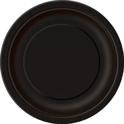 Produktbild von 8 schwarze runde Einweg-Pappteller, ca. 22,8 cm Durchmesser