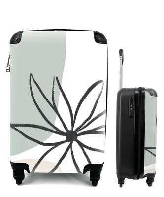 Produktbild von MuchoWow® Koffer Handgepäck Trolley Rollkoffer Kleine Reisekoffer mit 4 Rollen - Blume - Pastell - Minimalismus - Cabin Size < 55x40x23 cm & 55x40x20 cm - Fotokoffer - Kabinenkoffer - Boardgepäck - Reise-Box - Reisekoffer - Reisegepäck - Koffer mit Bild - Trolley für Kinder