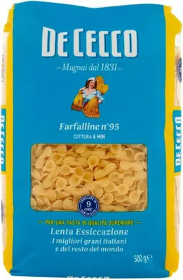 Produktbild von 24x Pasta De Cecco 100% Italienisch Farfalline n. 95 Nudeln 500g + Italian Gourmet Polpa 400g