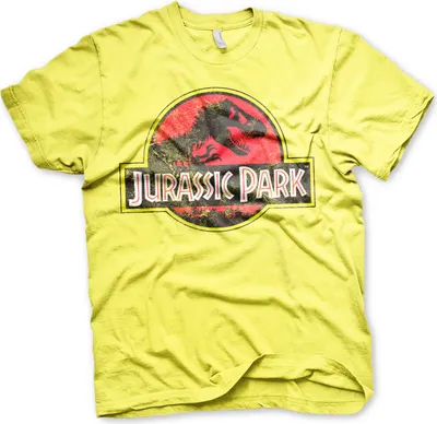 Produktbild von Jurassic Park Distressed Logo T-Shirt - Medium - Yellow