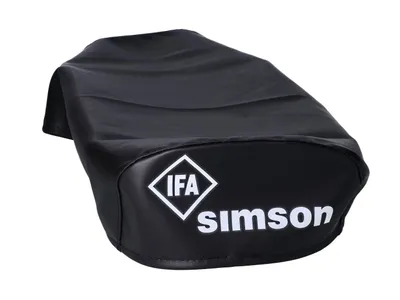 Produktbild von Sitzbezug schwarz glatt, mit Schriftzug, passt für Simson S50, S51 2T Mofa Moped