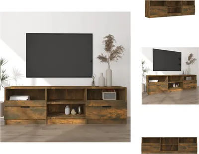Produktbild von vidaXL TV-Schrank Räuchereiche 150x33,5x45 cm Holzwerkstoff - TV-Möbel