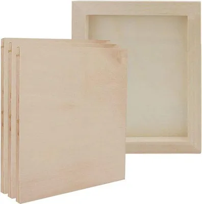 Productafbeelding van 4 houten canvasplaten - 22,5 x 19 cm